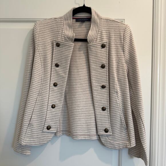 Tommy Hilfiger Jackets & Blazers - Tommy Hilfiger Striped Military style Knit Jacket with Signature Buttons